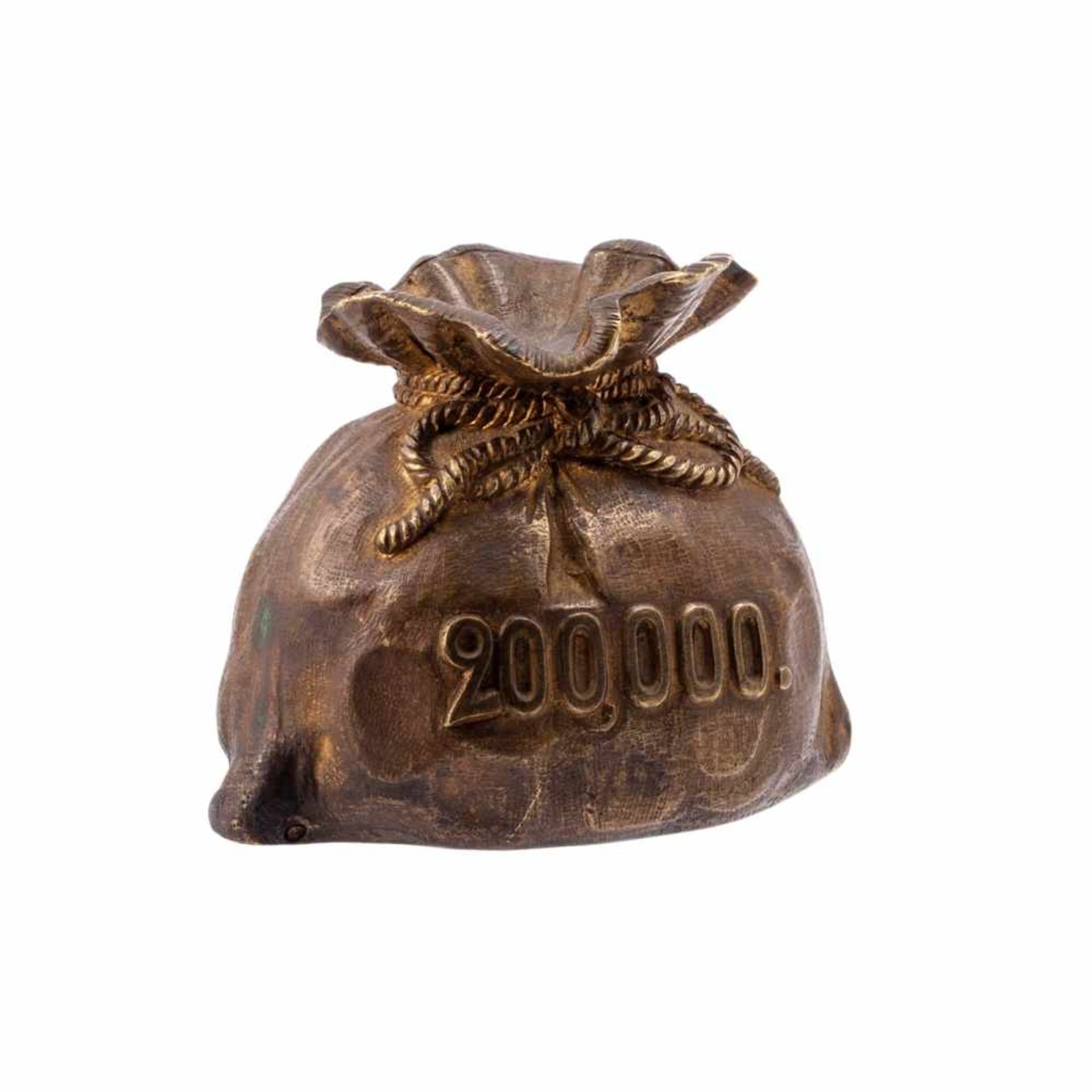 Russian cast bronze coin boxAn unusual Russian cast bronze coin box in the shape of a sack. Second - Bild 3 aus 5