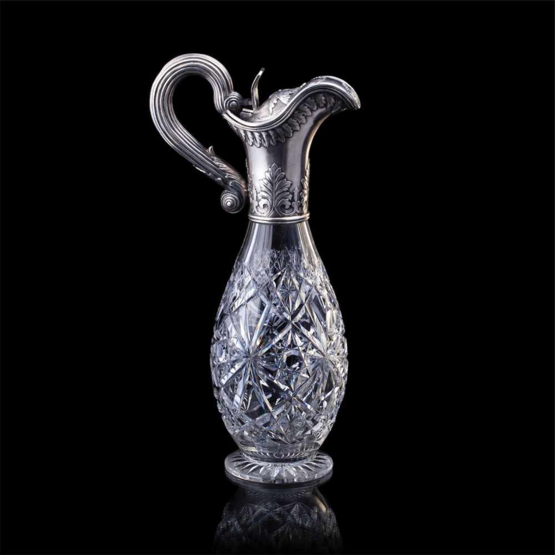 Russian impressive silver-gilt & crystal carafeA Russian impressive silver-gilt and cut-glass carafe - Bild 2 aus 8