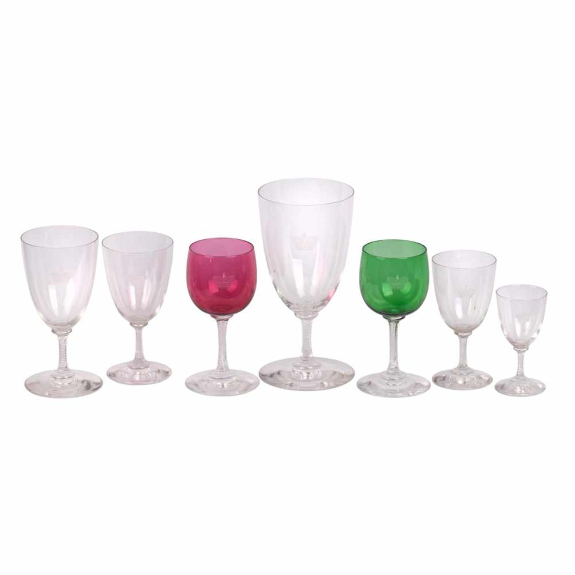 Russian glass goblets from the ducal serviceRussian glass goblets from the ducal service. 66 pieces.