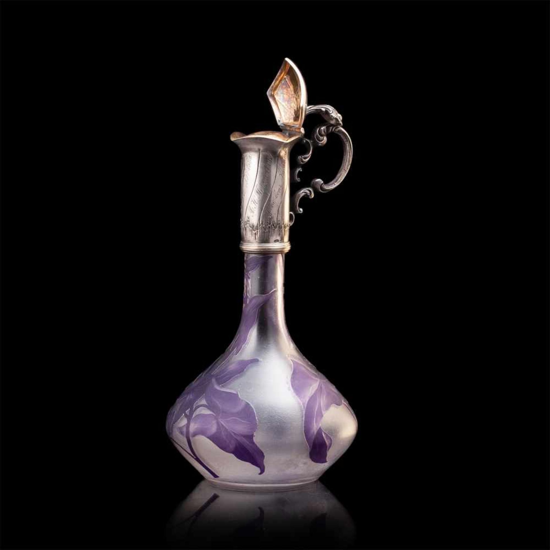 An unusual Russian Lambert glass decanterAn unusual Russian silver-gilt and Lambert glass decanter - Bild 2 aus 9