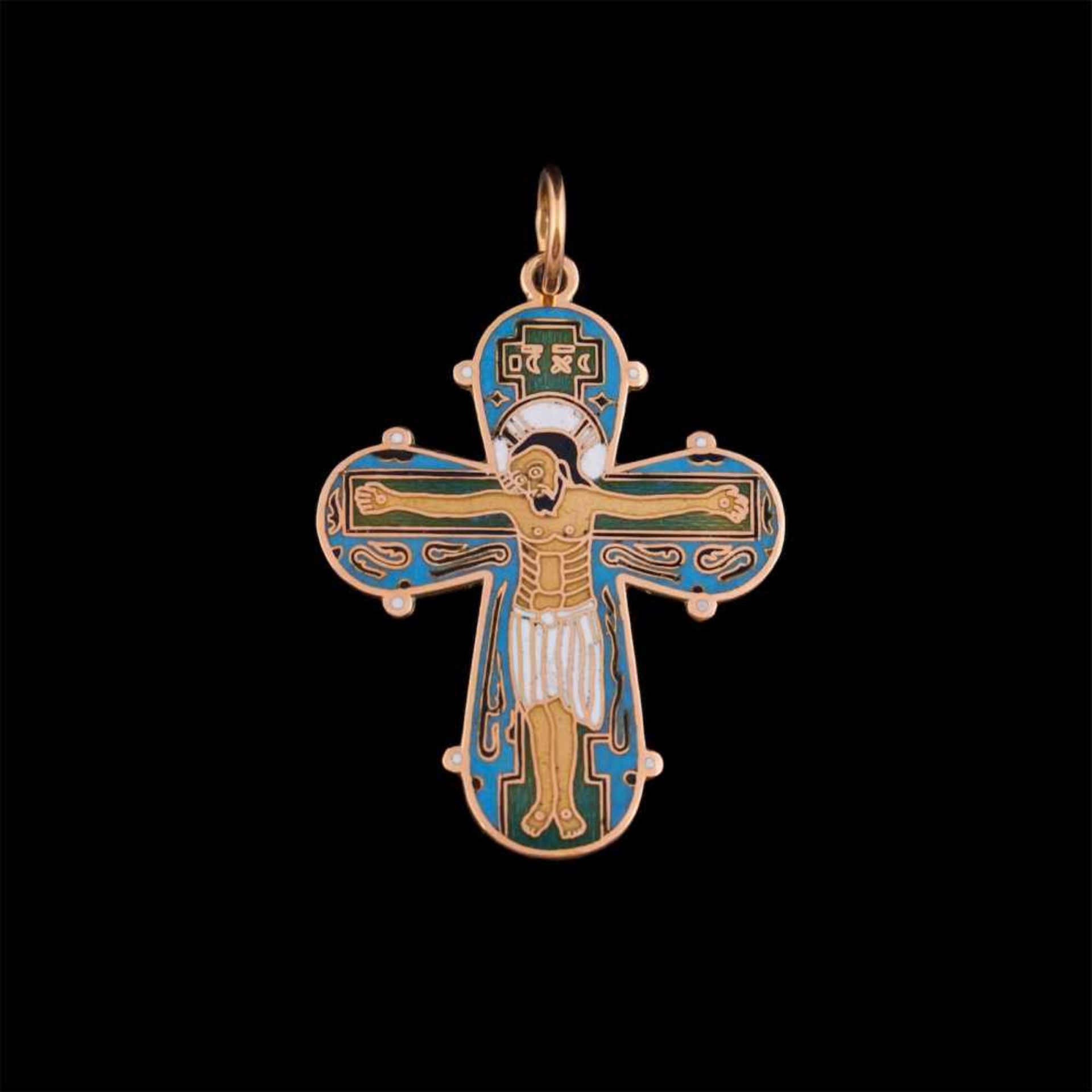 Russian gold 14K wearable crossRussian gold wearable cross. 14K gold (56 zolotnik mark), enamel. - Bild 3 aus 5