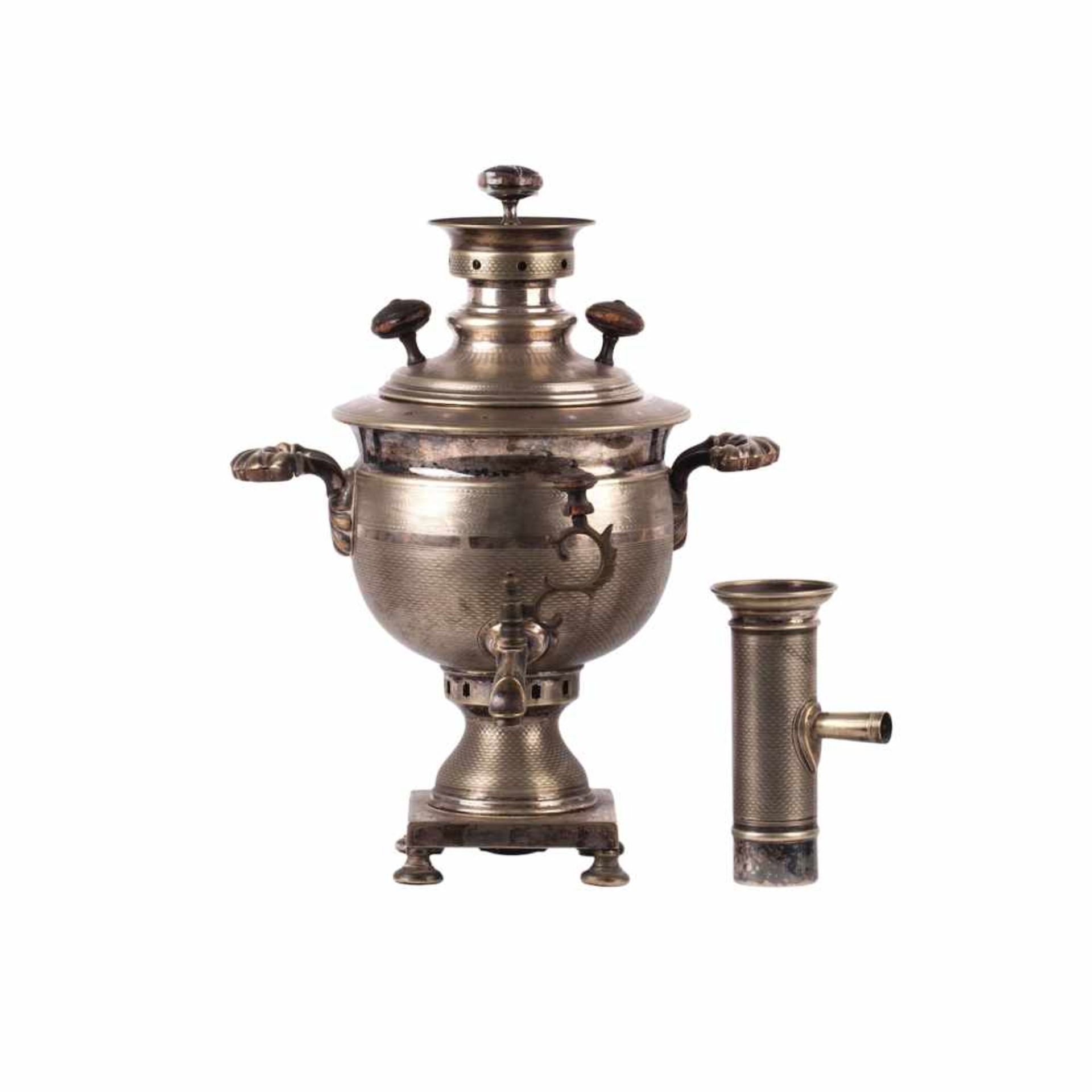 Russian Empire silver plated samovarSilver plated samovar with a tube. Brass, silver-plating. - Bild 2 aus 6