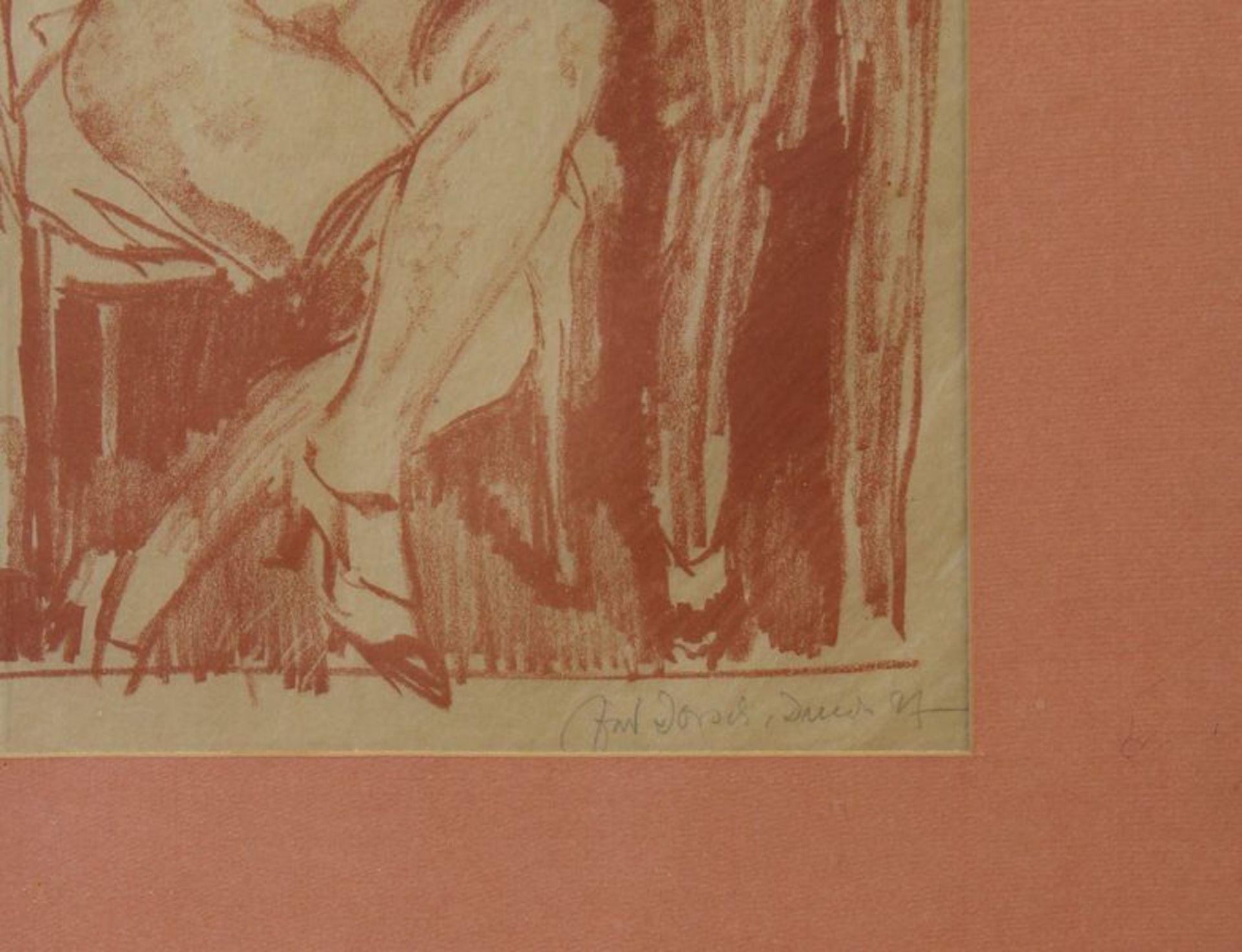 Dorsch, Ferdinand ( 1875 - 1938 )" Maskenball " Farblitographie r.u.sgn und datiert 27 Maße: ca. - Image 3 of 3