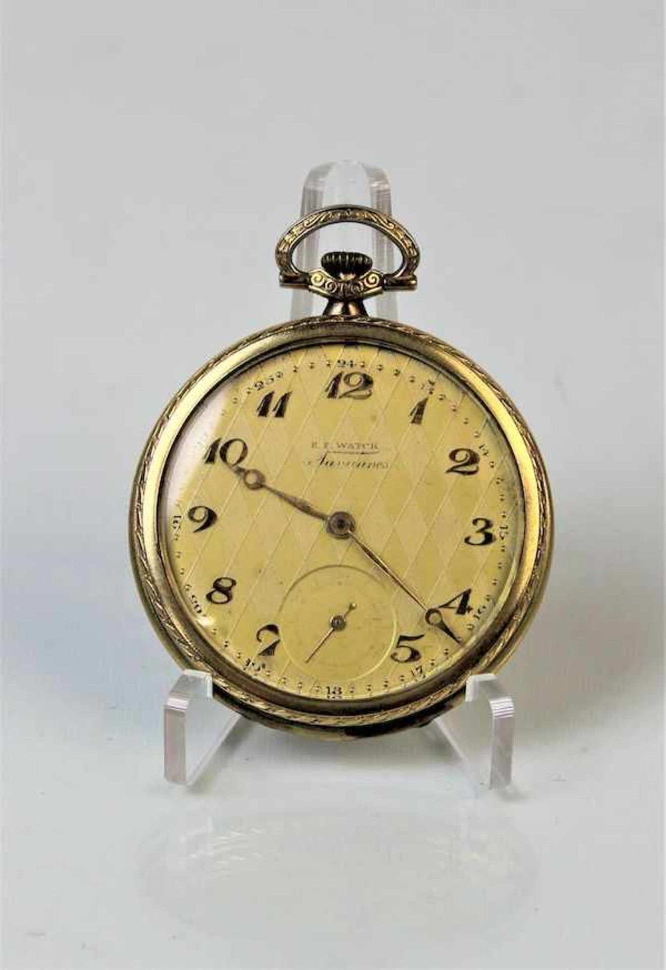 Taschenuhr " B. E Watch Tavannes ", vergoldetSekunde bei 6 Werknummer 520583 Maße: ca. D. 50 mm