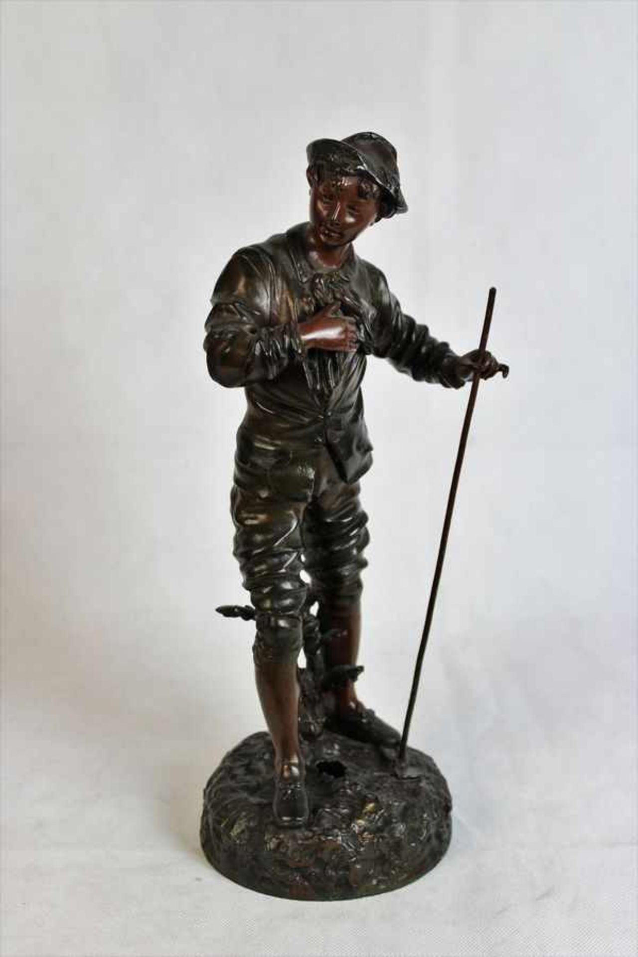 Victor Rousseau (1865 - 1954) attr. " junger Gärtner " , sig. RousseauBronze, patiniert sig.