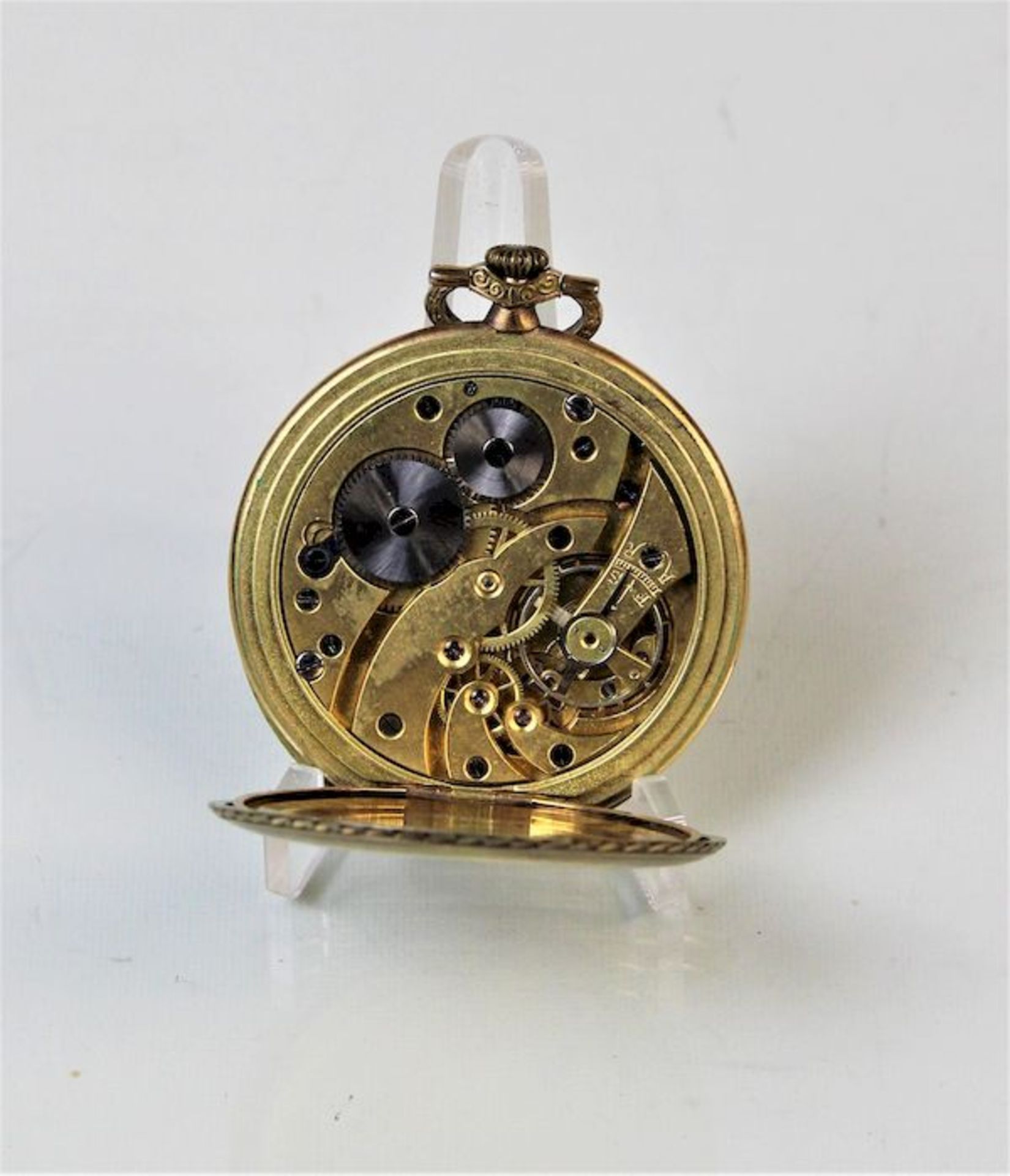 Taschenuhr " B. E Watch Tavannes ", vergoldetSekunde bei 6 Werknummer 520583 Maße: ca. D. 50 mm - Bild 3 aus 3
