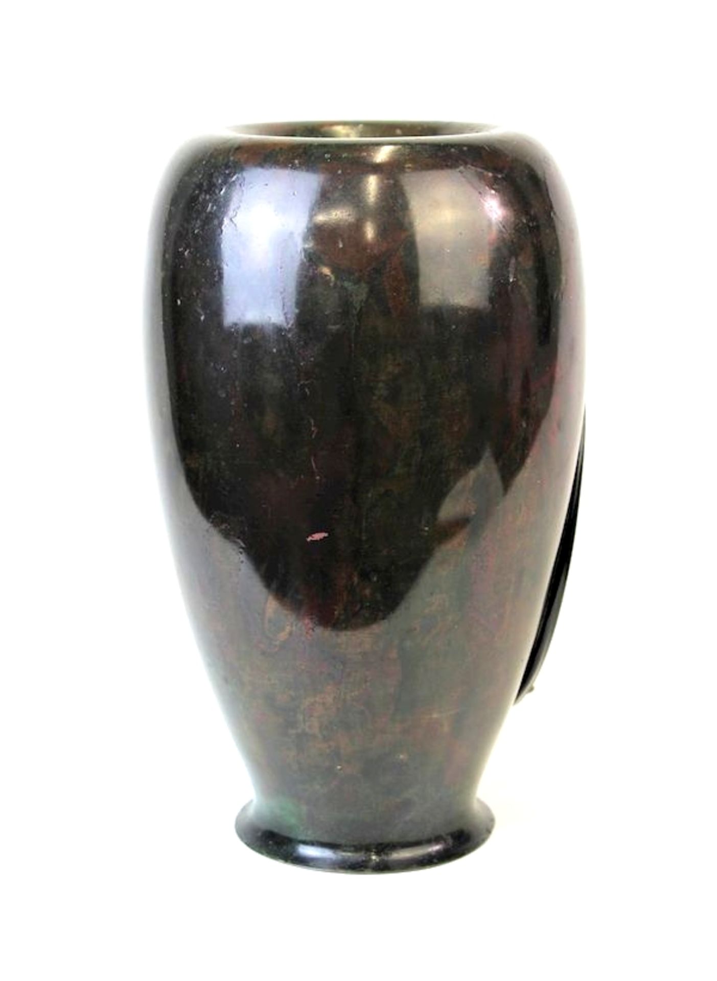 Bronze Vase mit aufgesetztem Drachenmotiv, Japan Meji - ZeitBronze patiniert am Boden signiert Maße: - Image 4 of 5
