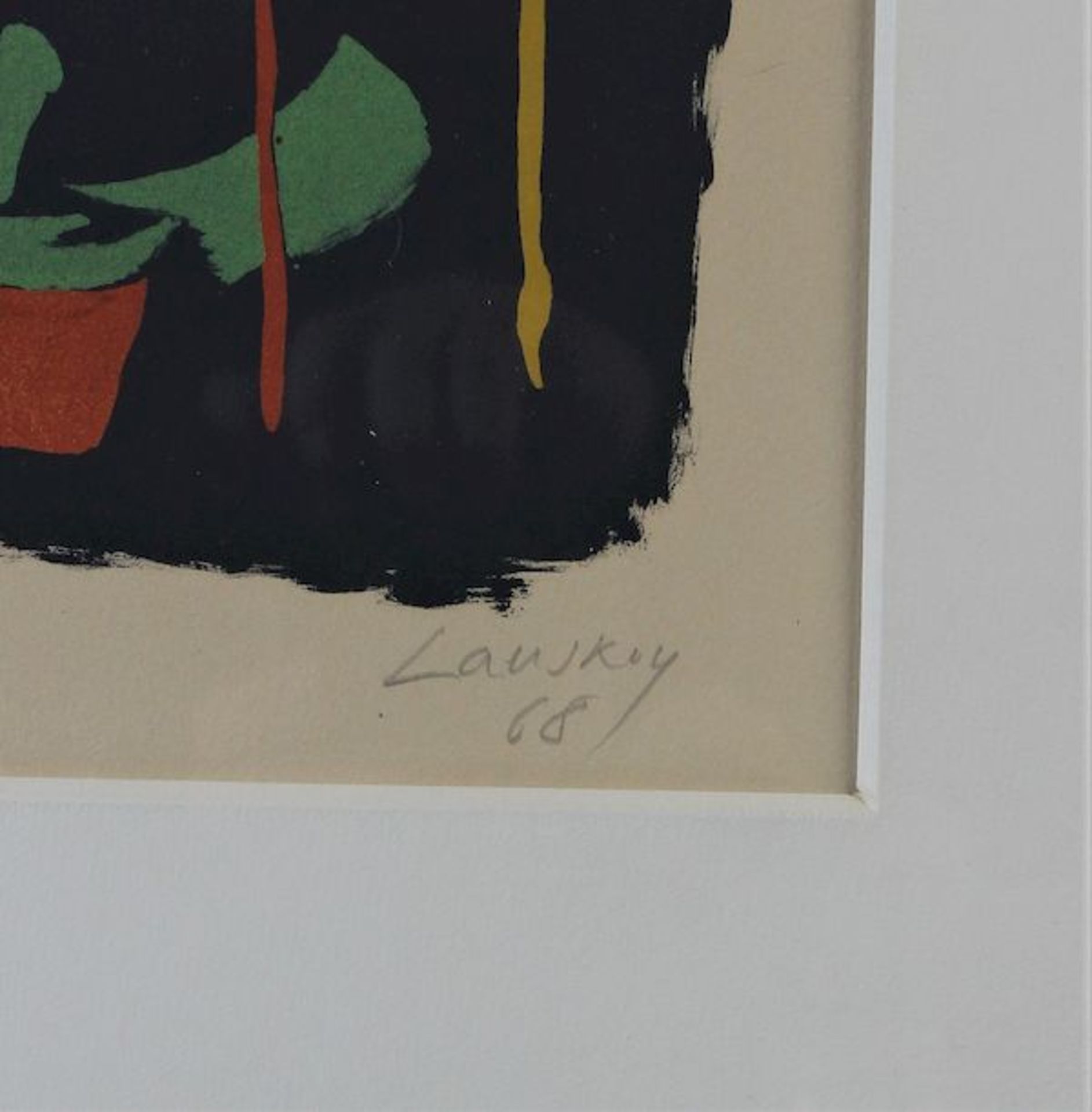 Lanskoy, Andre ( 1902 - 1976 )" Blaue Komposition " Künstlerexemplar Farblitographie auf Papier r. - Image 4 of 4