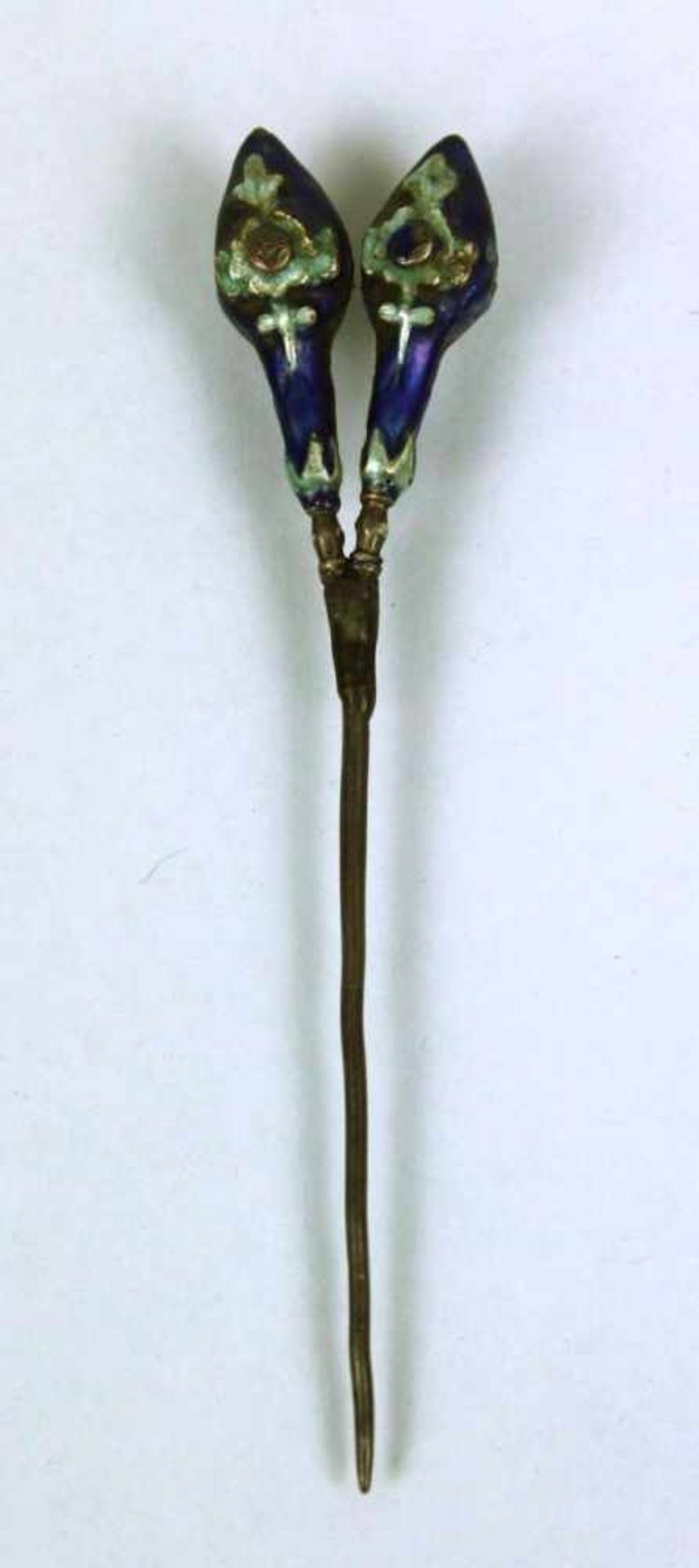 Haarnadel, China Ming-/Qing-DynastieCloisonee auf Metall L: ca. 10,5