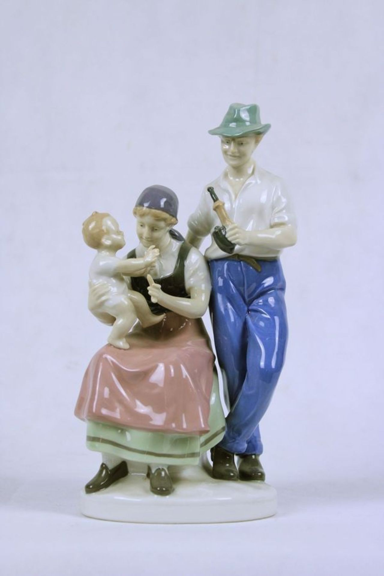 Carl Scheidig "Glückliche Familie", Manufaktur Grafenthal ThuringenPorzellan Bodenmarke H: 26 cm