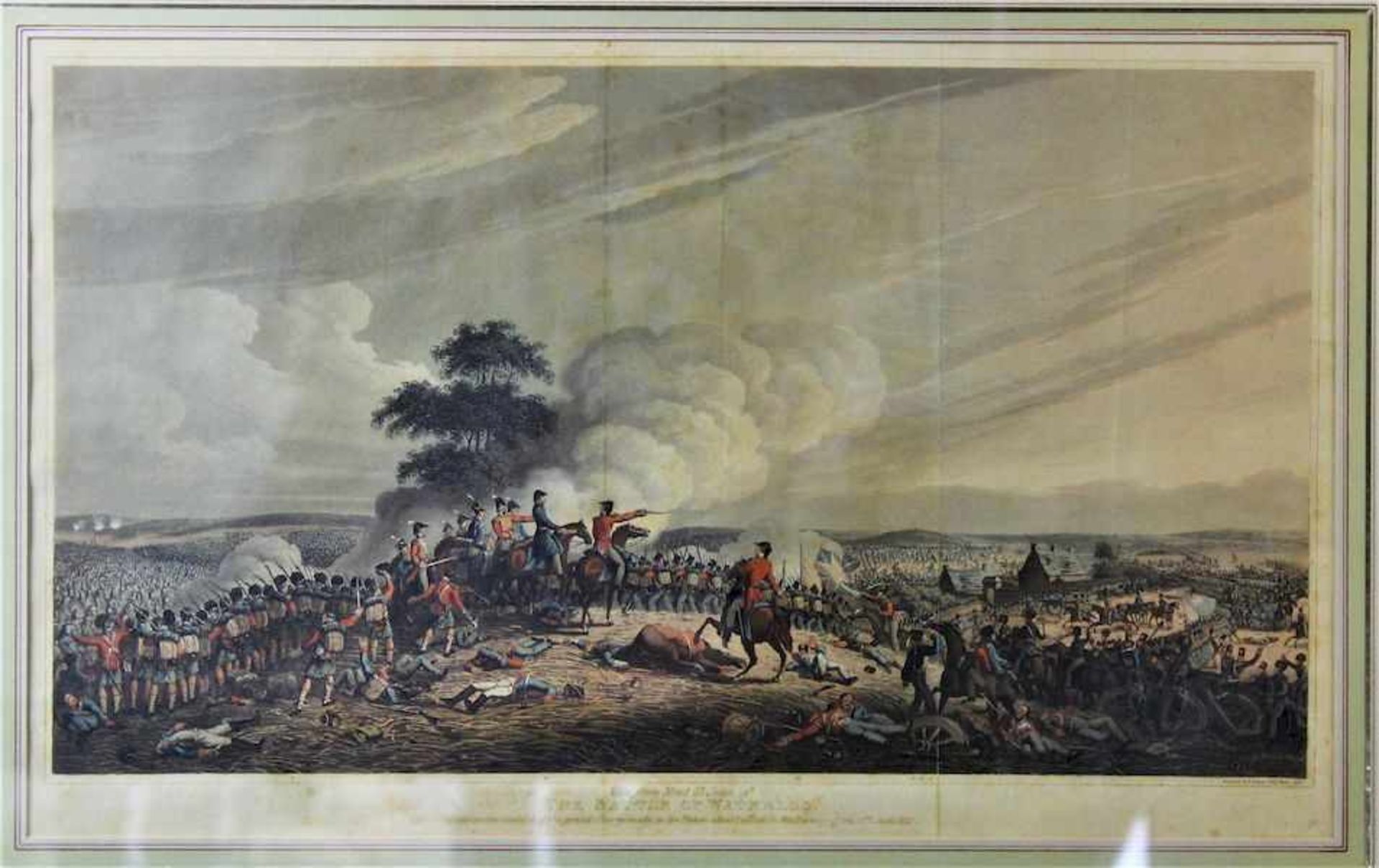 Bowyer, Robert " View from Mont St. Jean of the Battle of Waterloo "Aquatinta Radierung auf Papier