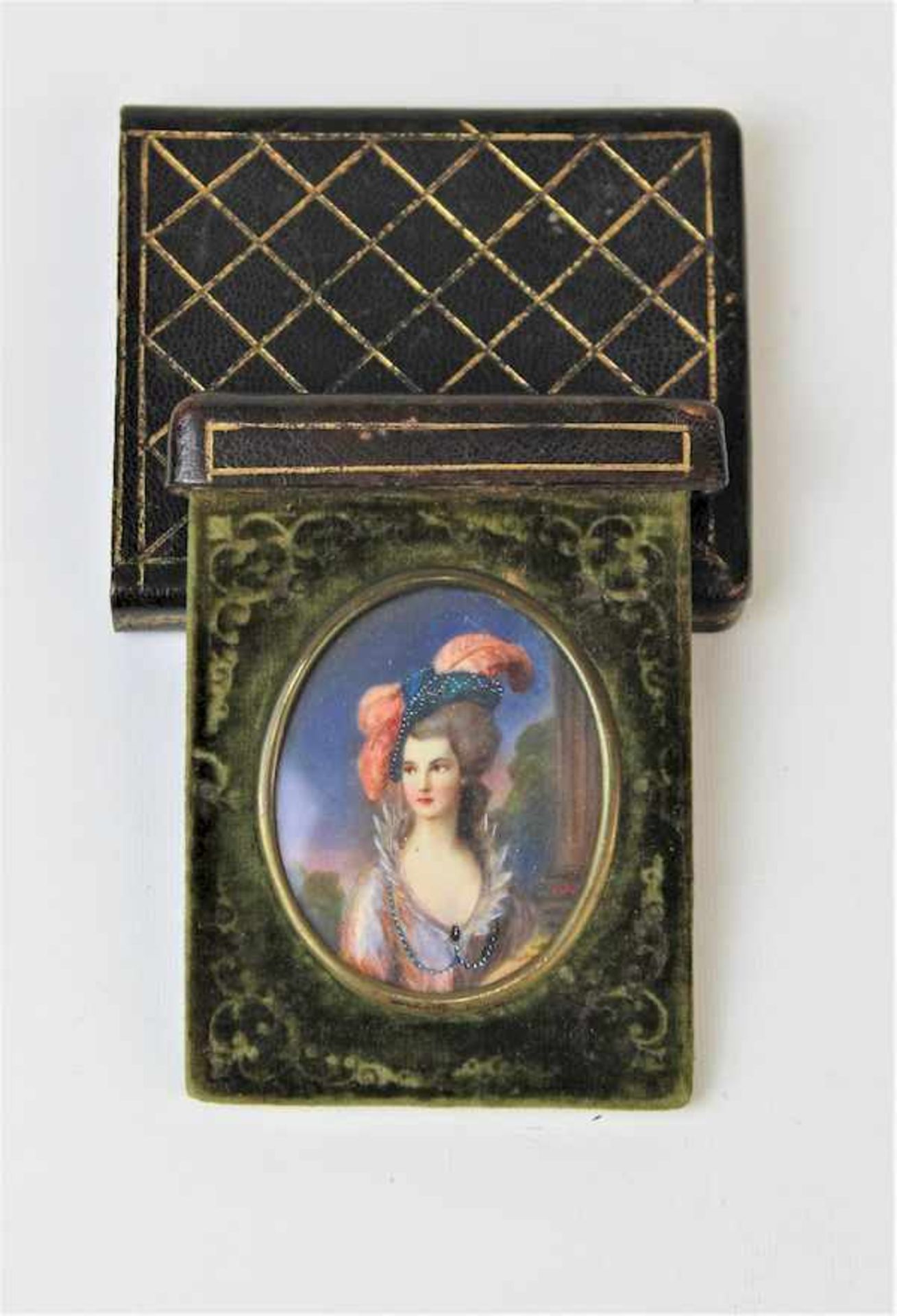 Miniatur " Portrait einer adeligen Lady ", wohl England 18.Jhd.Gouache auf Elfenbein? r.u.undeutl.