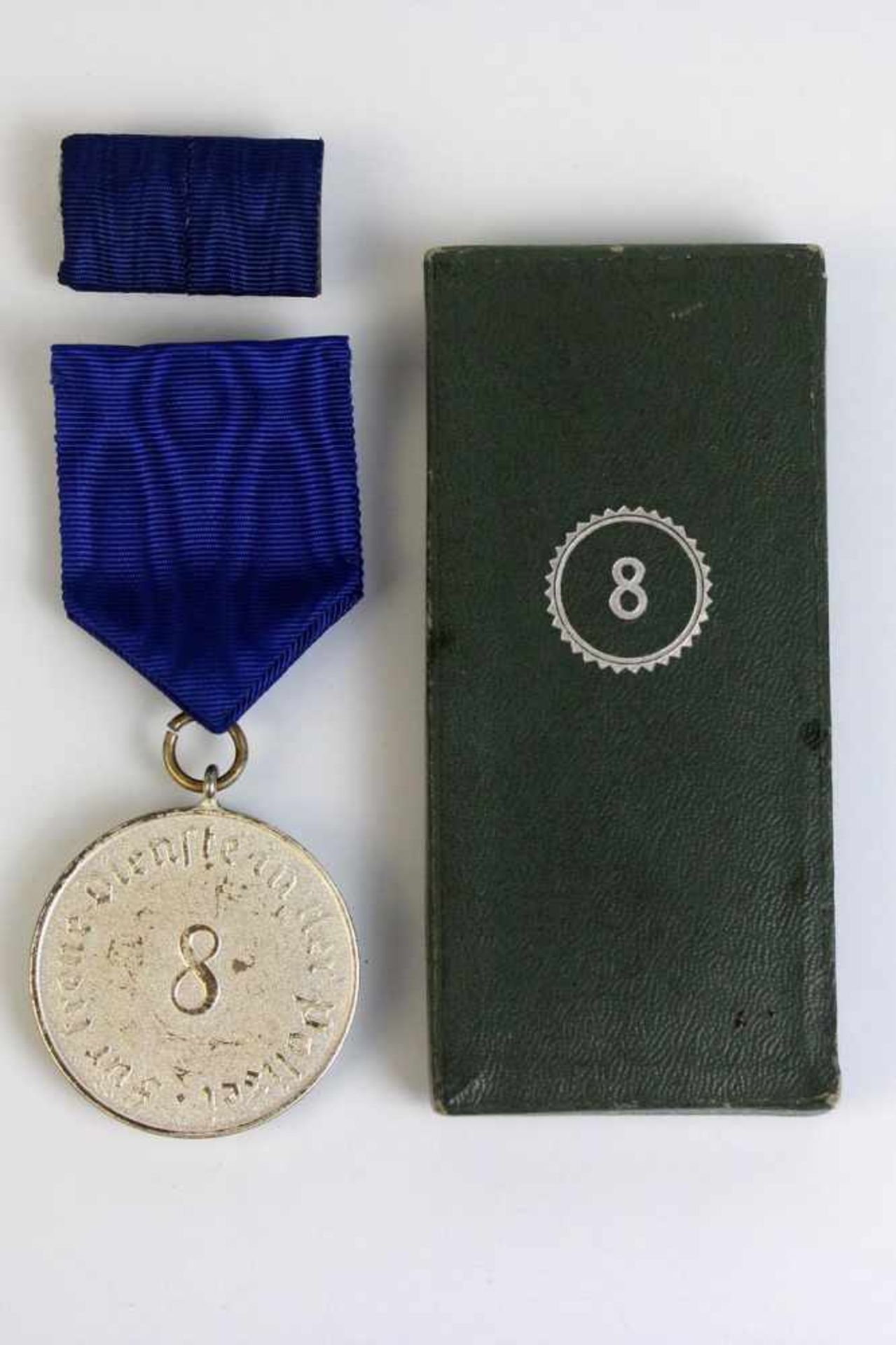 Orden 3. Reich, Dienstauszeichnung der Polizei 3.Stufe für 8 Jahre 1938mit originaler Schachtel,