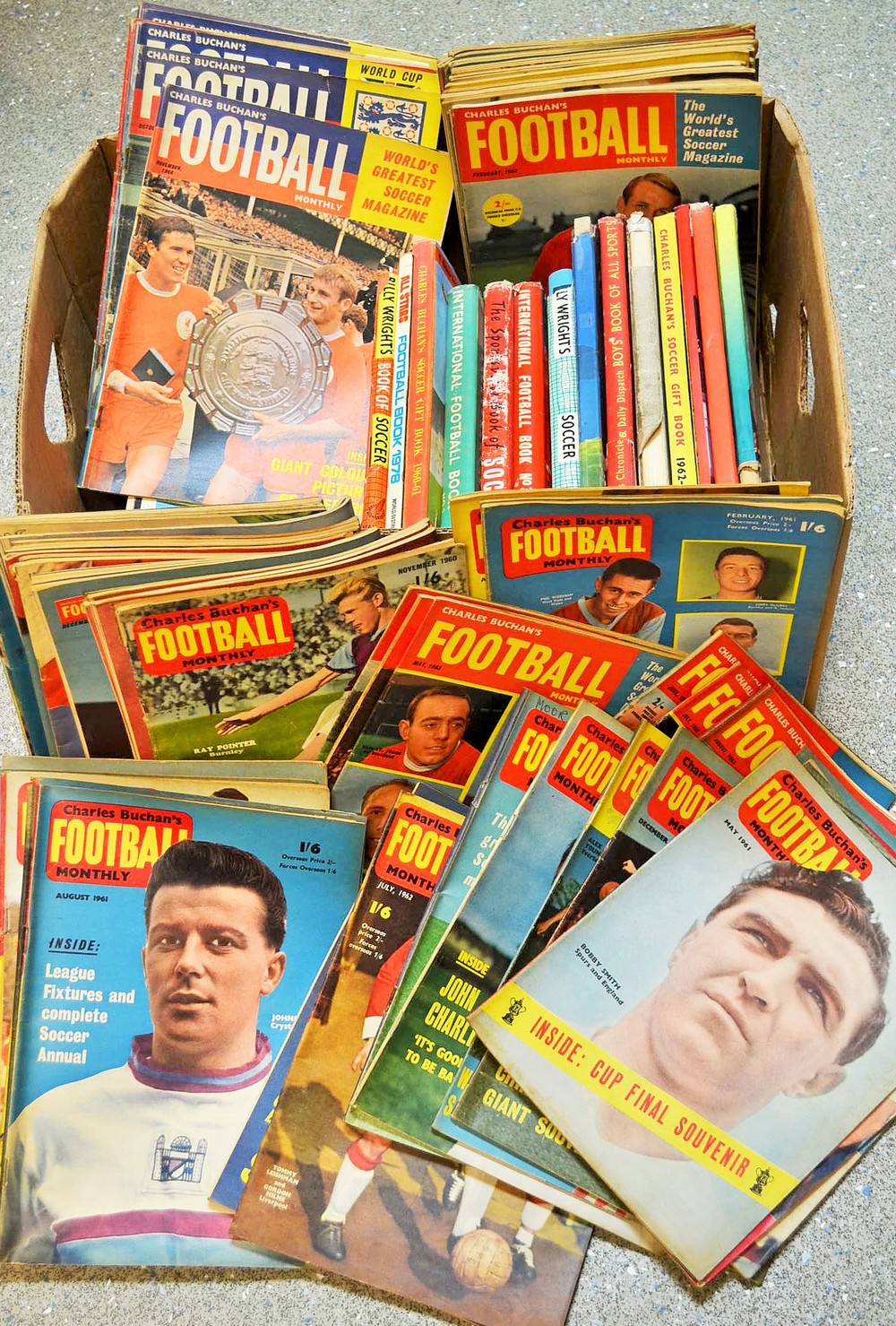 Football Interest - a quantity of Charles Buchan's Football Monthly dating from 1960 to 1969;