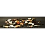 A collection of 19th century German porcelain pipes, various subjects,