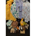 Textiles - a quantity of vintage clothing, handbags and shoes,