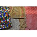 Textiles - velvet curtains; mandarin neon material;