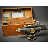 An early 20th century black lacquered surveying theodolite, by A.G.
