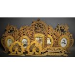 An interesting Victorian softwood sectional fretwork photograph frame, of Oriental influence,