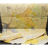 Maps - large fold out map of Nuneaton, Granite and Brick Works; two silk handkerchief maps,
