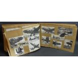 World War II - Aviation - an interesting oblong folio scrap book, entitled Aircarft,