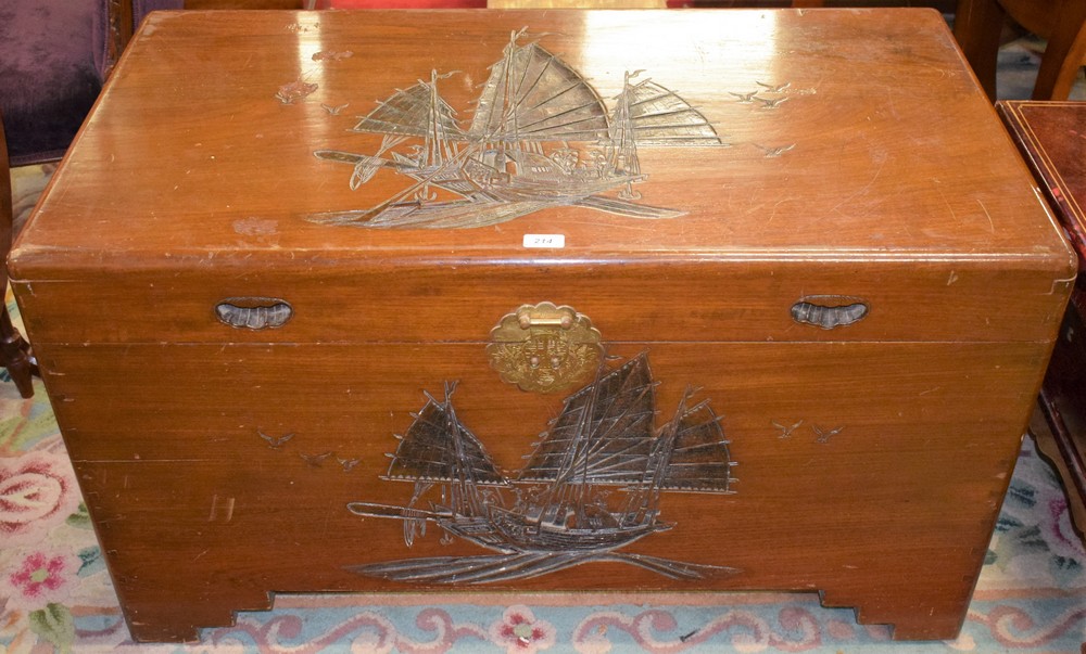 A 20th century Chinese camphor wood chest,