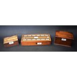 A 19th century mahogany and marquetry rectangular playing card box,