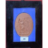 A Grand Tour type terracotta plaque, 12cm x 9cm,