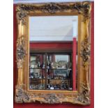 A large ornate gilt framed wall mirror,