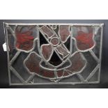 A 19th century stained glass armorial rectangular window panel,