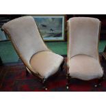 A pair of Victorian nursing chairs, c.