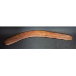 Tribal Art - an Australian Aboriginal hunting boomerang,