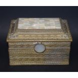 A French Palais Royale type mother of pearl and gilt metal table casket,