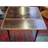 A George III mahogany pembroke table, frieze drawer, tapered square legs,