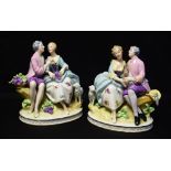 A pair of mid-20th century German porcelain figures, Courting Couple,