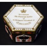 A Royal Crown Derby 1128 Imari pattern Royal Commemorative hexagonal box and cover,