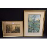 Verven (20th Century) Stags and Trees in Twilight signed, watercolour, 18.