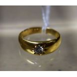 A gentleman's diamond solitaire ring, round brilliant cut diamond approx 0.