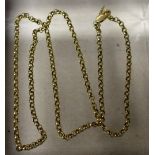 A 9ct gold belcher link necklace, 11.