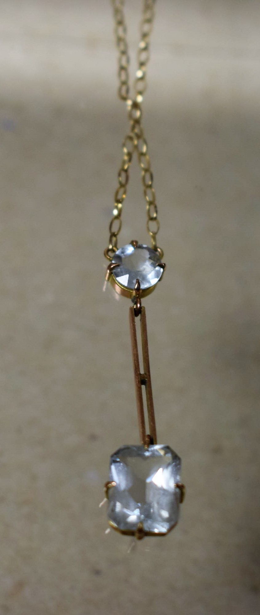 An Edwardian droplet pendant necklace,