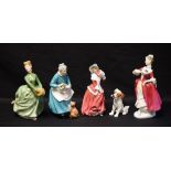 A Royal Doulton ceramic figure, The Favourite HN2249; others, Grace, HN2318, Masquerade, HN2259,