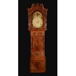 A William IV/early Victorian rosewood crossbanded mahogany longcase clock,