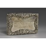 Scottish Interest- an early Victorian silver bowed rectangular table snuff box,