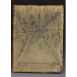 Lowry Street Scene signed, dated 1959, titled Pendlebury Street, pencil, 37cm x 25.