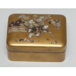 A Japanese shibayama and lacquer rounded rectangular box,