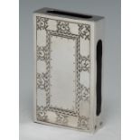 Liberty & Co - an Arts and Crafts silver rectangular matchbox sleeve,
