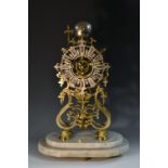 A Victorian skeleton clock, 18.