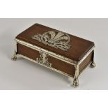 Ramsden and Carr - an Arts and Crafts silver mounted oak rectangular table casket,