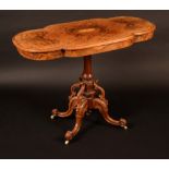 A Victorian walnut and marquetry occasional table,