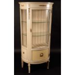 An Adam revival gilt metal mounted, painted and parcel-gilt demi-lune display cabinet,